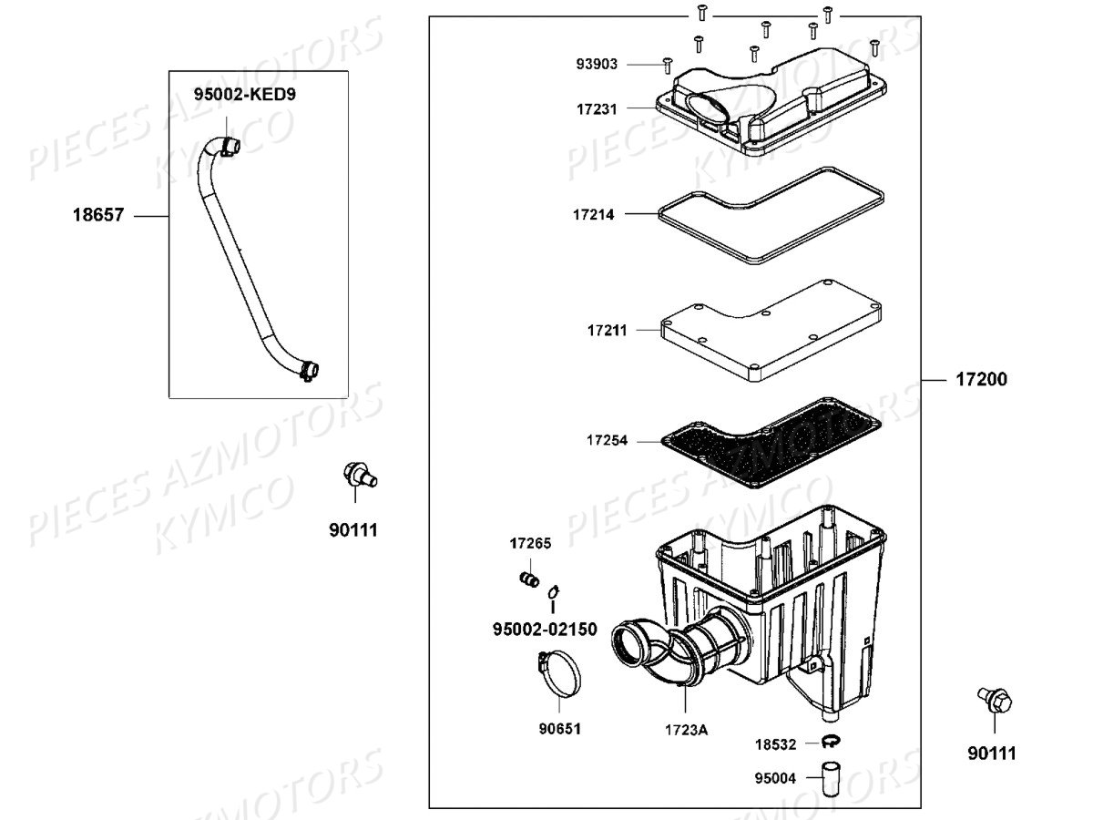 Boite A Air AZMOTORS Pieces UXV 700I 4T EURO 2 (UBADBD)