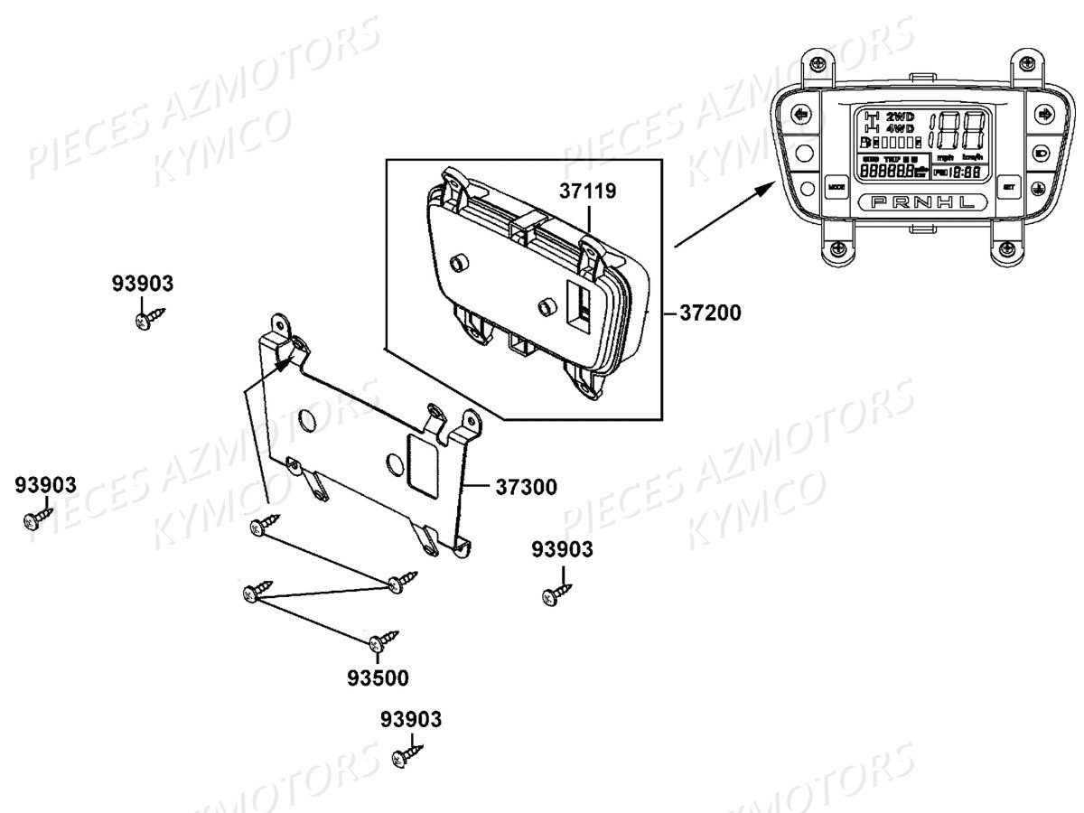 Compteur De Vitesses KYMCO Pieces UXV 700I 4T EURO 2 (UBADBD)