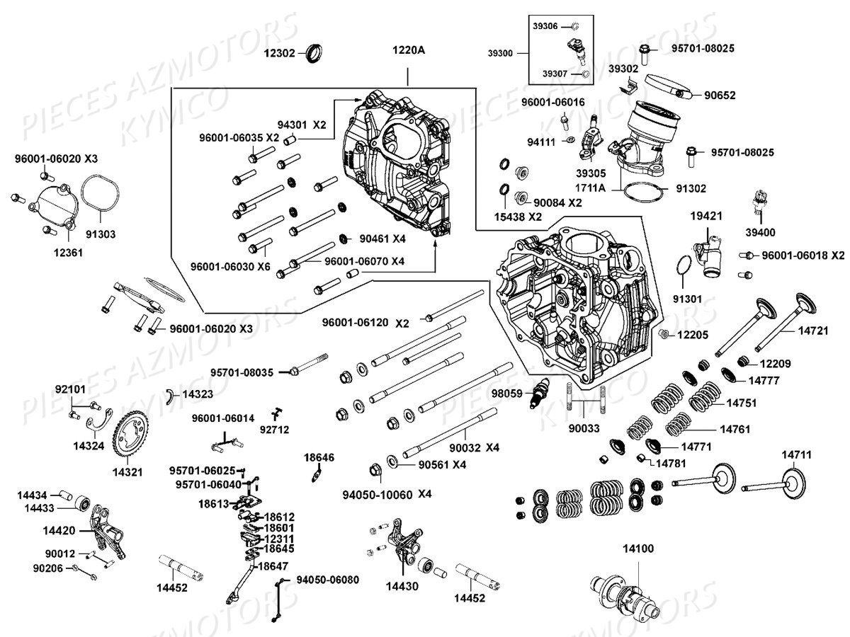 Culasse KYMCO Pieces UXV 700I 4T EURO 2 (UBADBD)