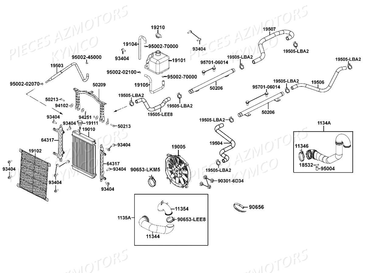 REFROIDISSEMENT KYMCO Pièces Quad Kymco UXV 700 Injection 4T 2014