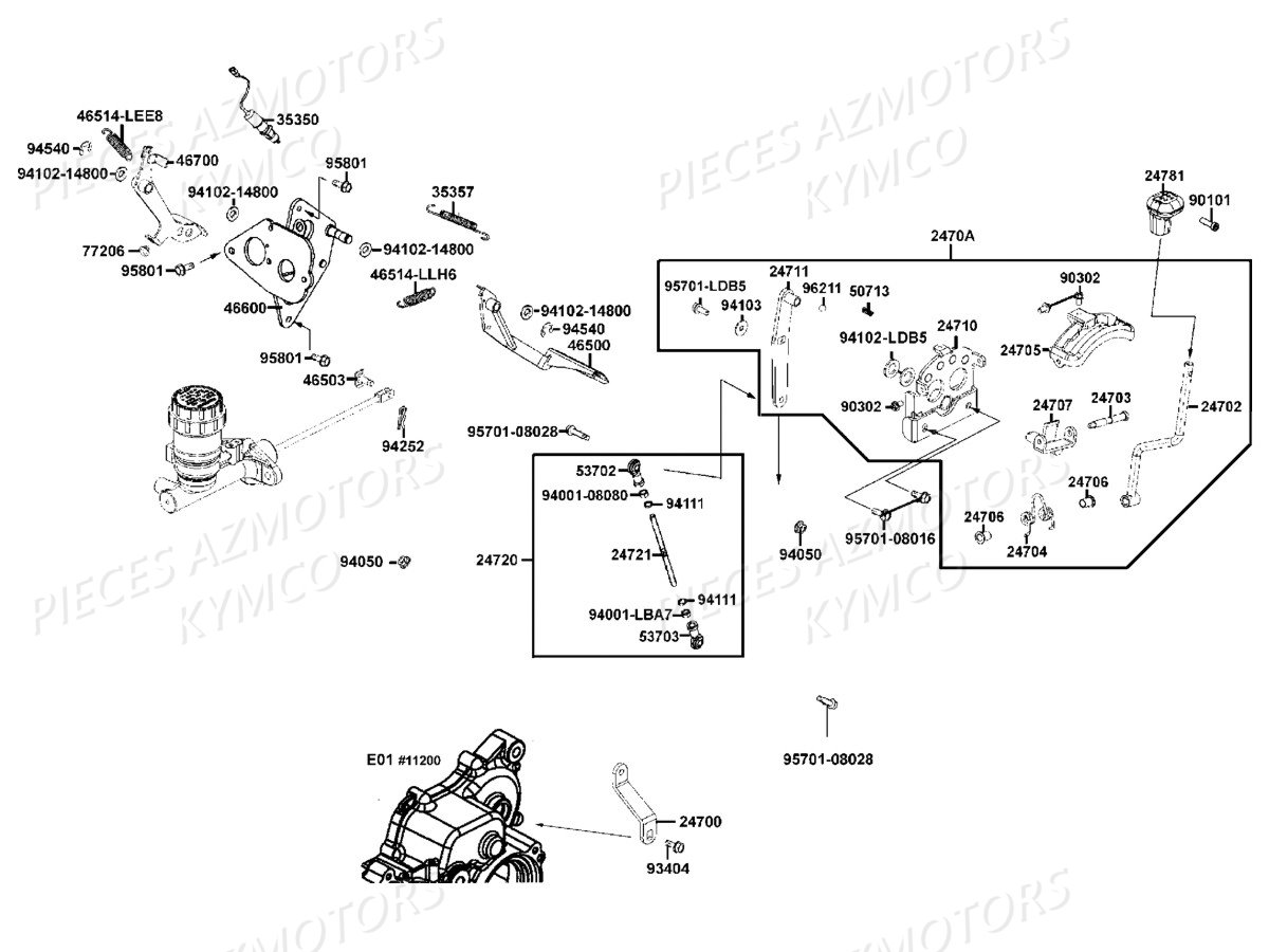 SELECTEUR PEDALES pour UXV 700I