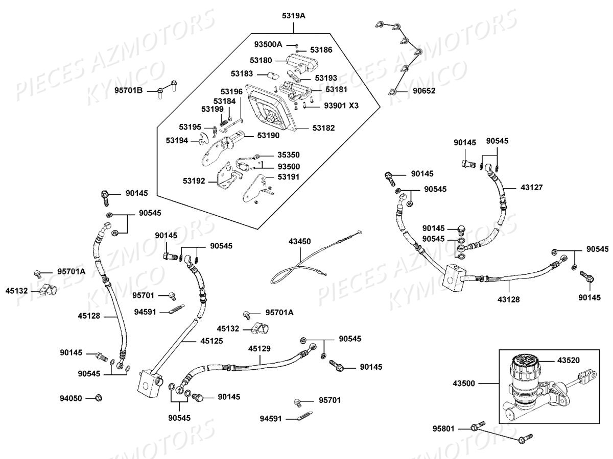 Systeme De Freins KYMCO Pieces UXV 700I 4T EURO 2 (UBADBD)