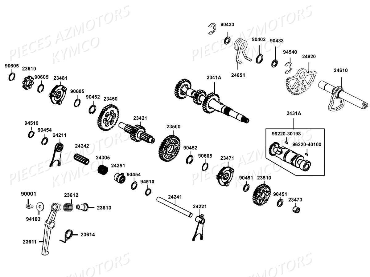 Transmission Primaire KYMCO Pieces UXV 700I 4T EURO 2 (UBADBD)