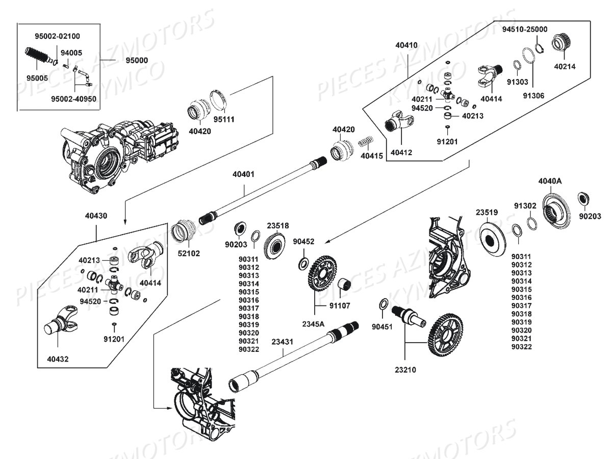 Arbre De Pont KYMCO Pieces KYMCO UXV 700I EPS 4T EURO4 (UBADHD)