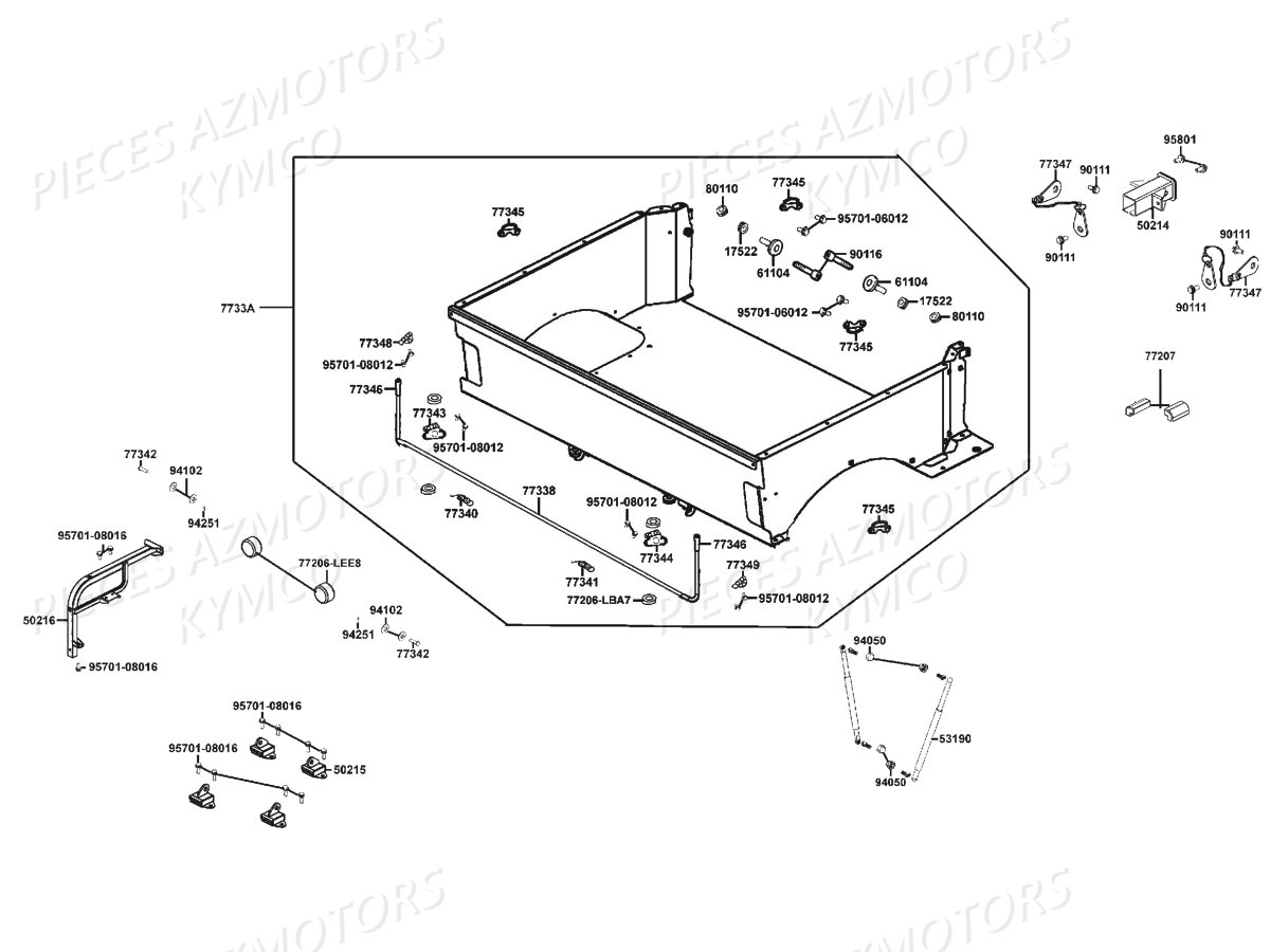 Benne KYMCO Pieces KYMCO UXV 700I EPS 4T EURO4 (UBADHD)