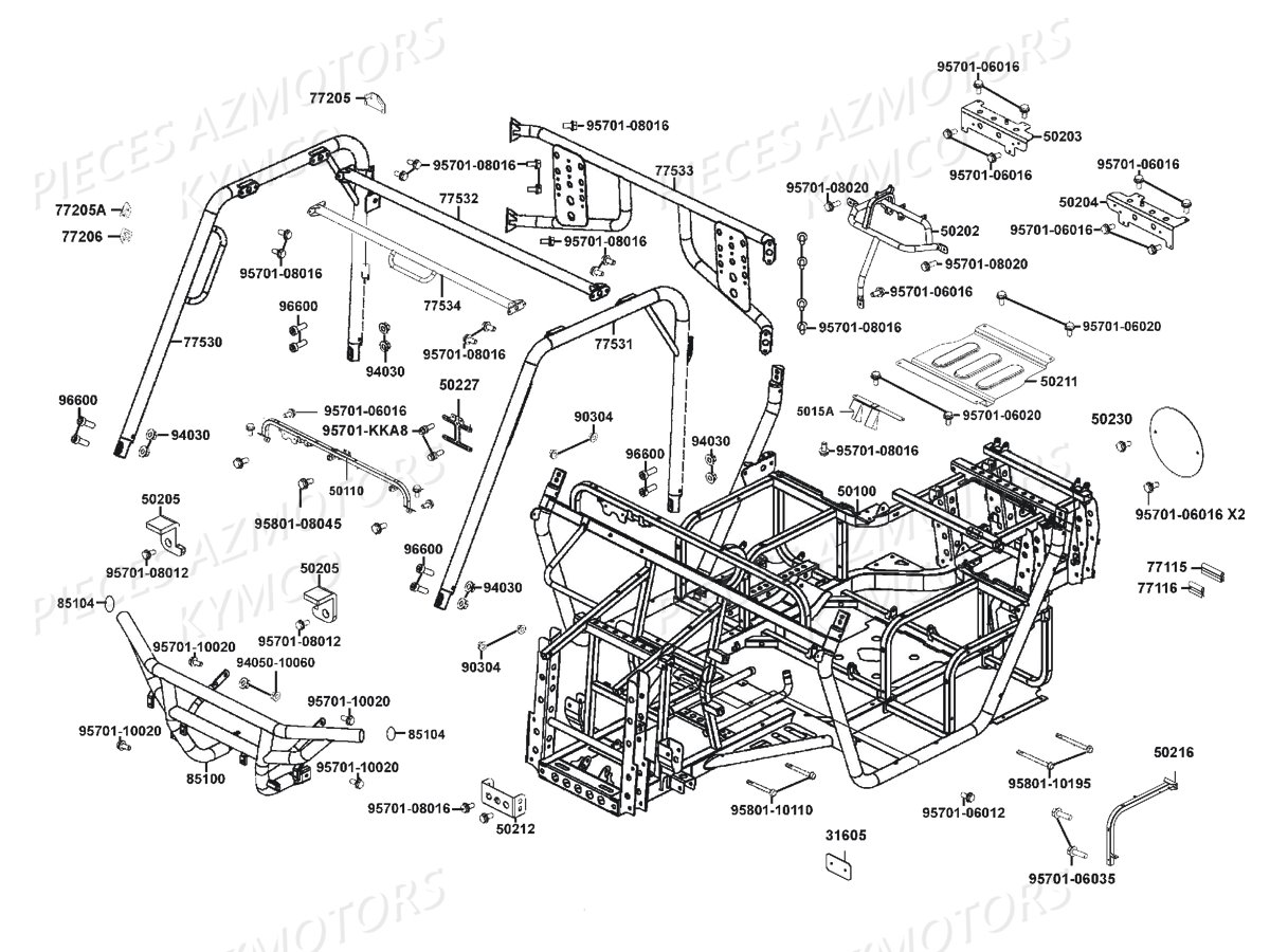 Chassis KYMCO Pieces KYMCO UXV 700I EPS 4T EURO4 (UBADHD)