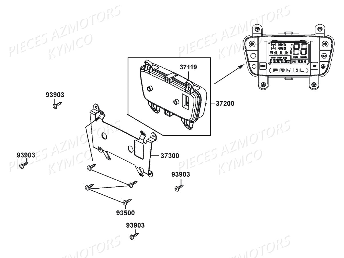 Compteur De Vitesses KYMCO Pieces KYMCO UXV 700I EPS 4T EURO4 (UBADHD)