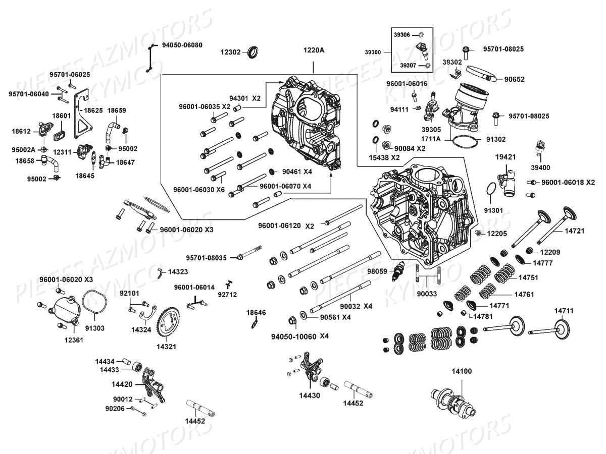 CULASSE KYMCO Pieces Quad Kymco UXV 700 Essentiel EPS