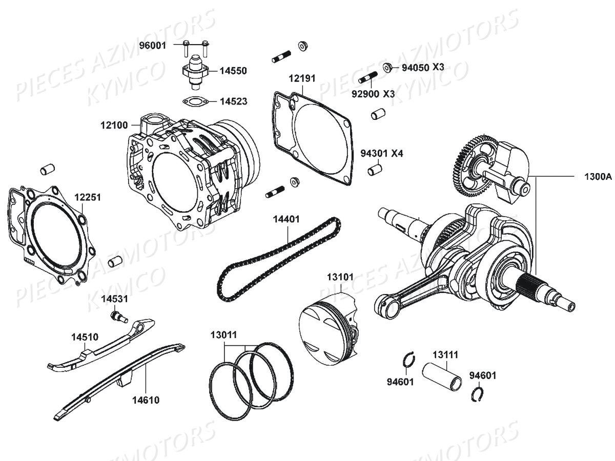 Cylindre Piston KYMCO Pieces KYMCO UXV 700I EPS 4T EURO4 (UBADHD)