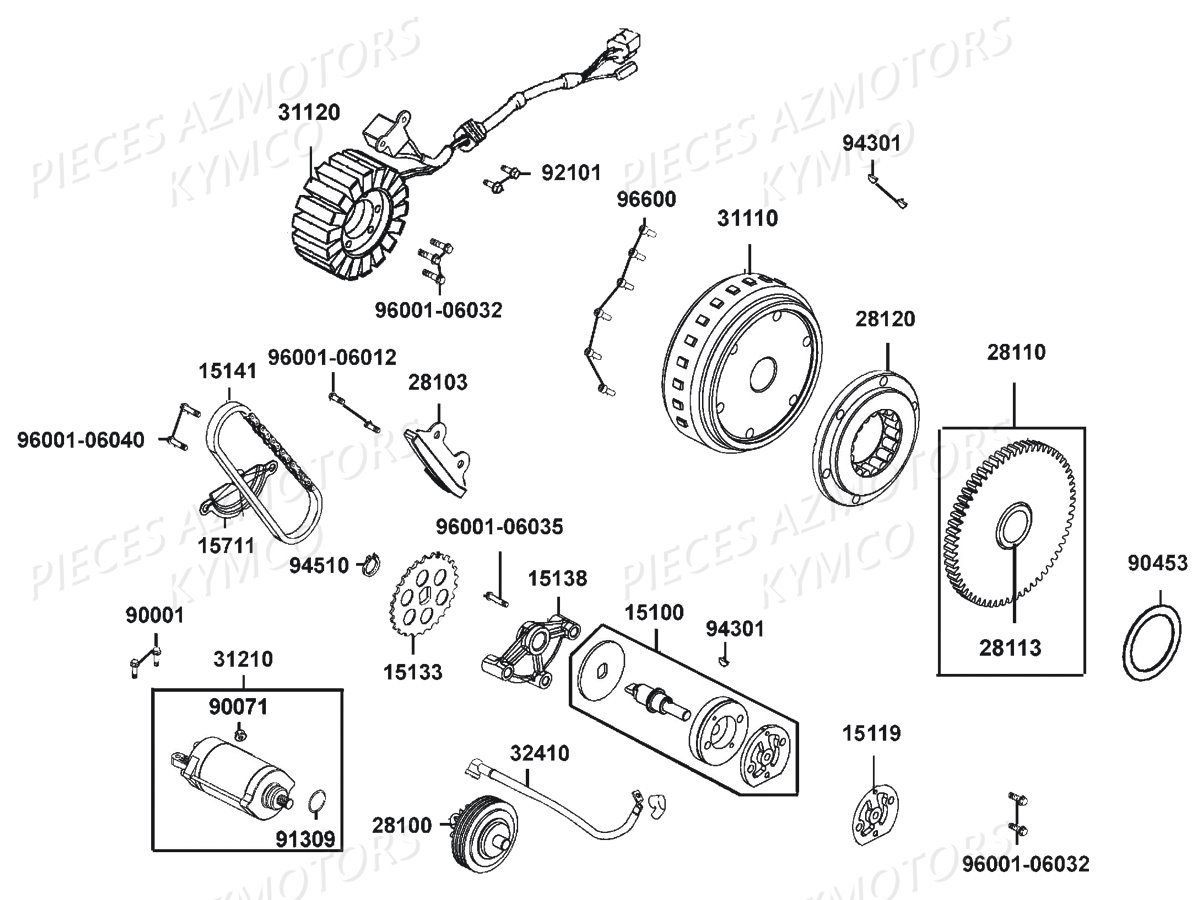 DEMARREUR ALLUMAGE AZMOTORS UXV 700I EPS E4