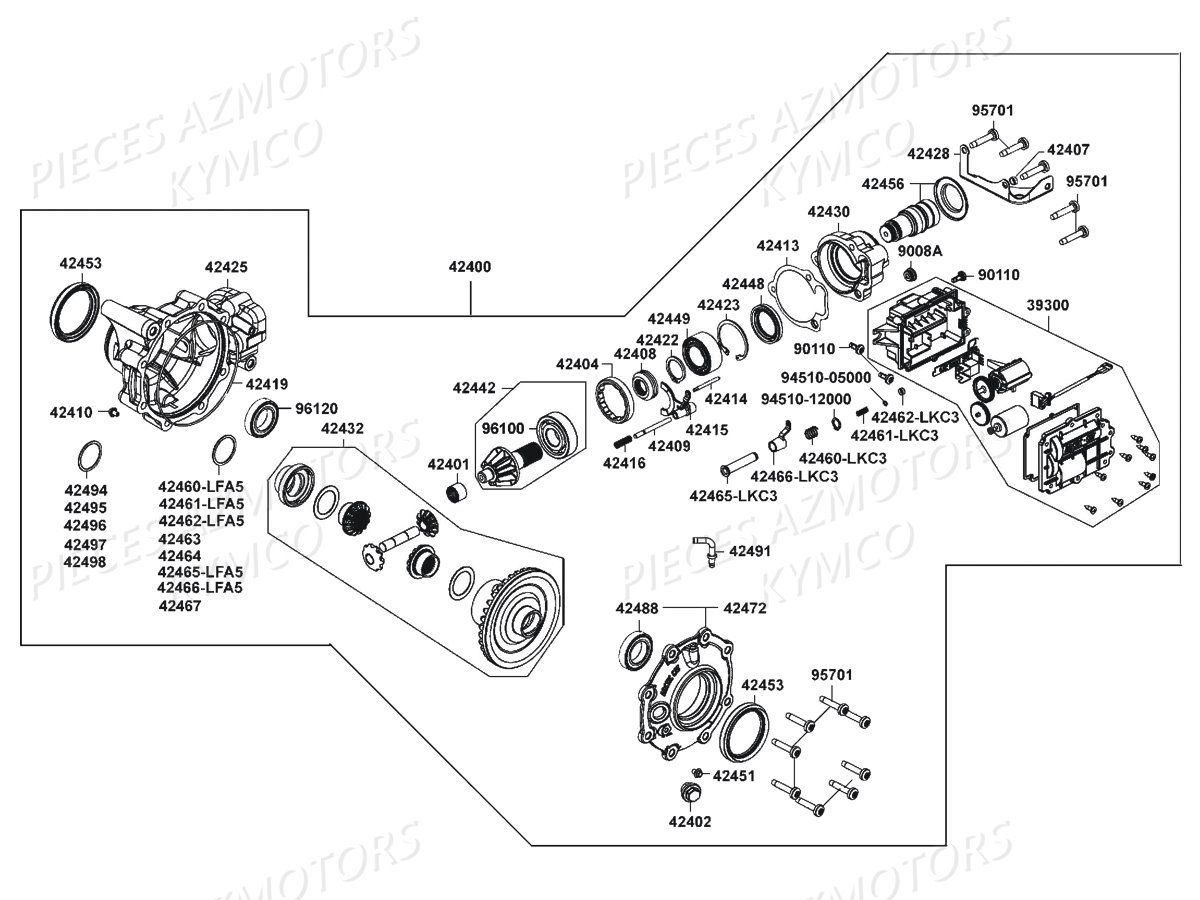 DIFFERENTIEL_AVANT KYMCO Pieces Quad Kymco UXV 700 Essentiel EPS