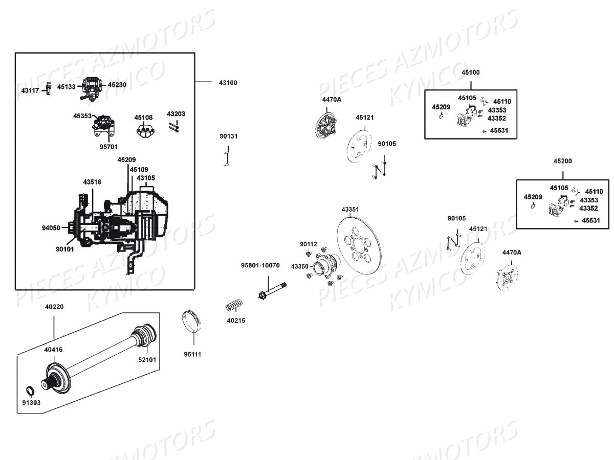 DISQUE_DE_FREINS_ARRIERE KYMCO Pieces Quad Kymco UXV 700 Essentiel EPS