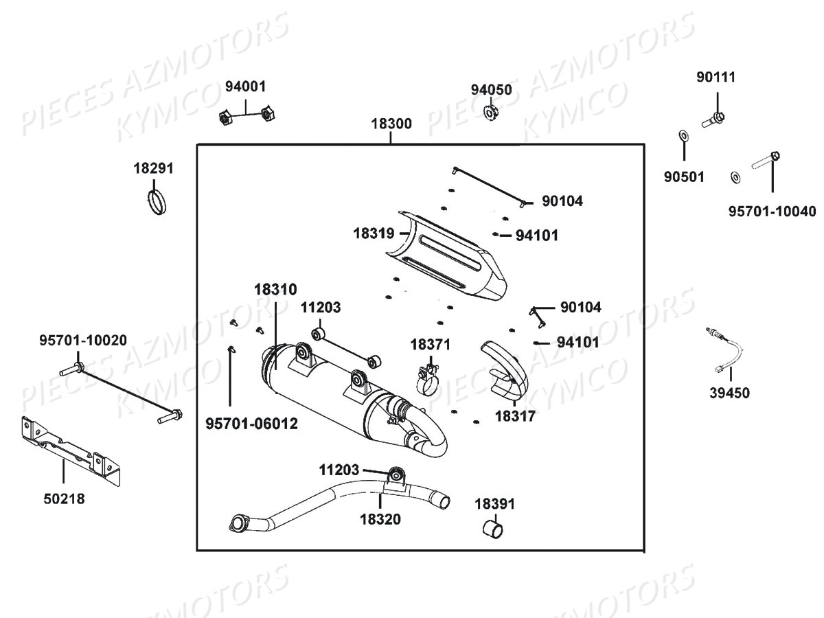 Echappement KYMCO Pieces KYMCO UXV 700I EPS 4T EURO4 (UBADHD)