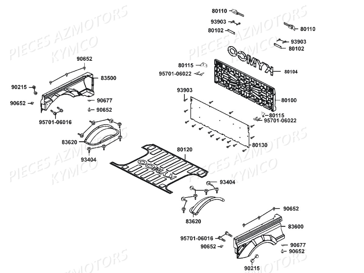 Habillage De Benne KYMCO Pieces KYMCO UXV 700I EPS 4T EURO4 (UBADHD)