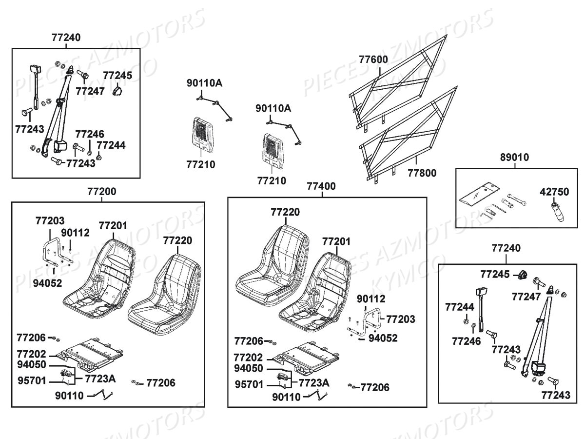 Siege KYMCO Pieces KYMCO UXV 700I EPS 4T EURO4 (UBADHD)