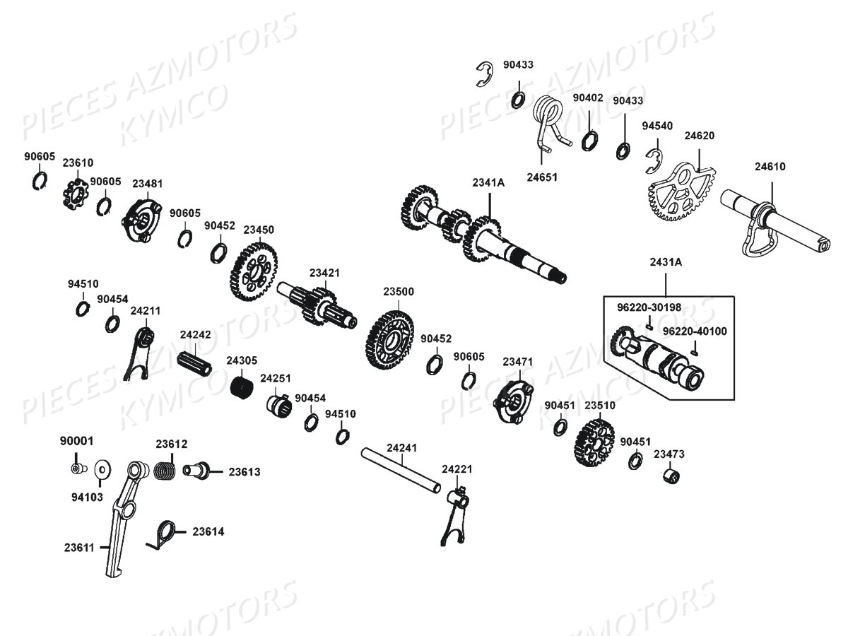 TRANSMISSION_PRIMAIRE KYMCO Pieces Quad Kymco UXV 700 Essentiel EPS