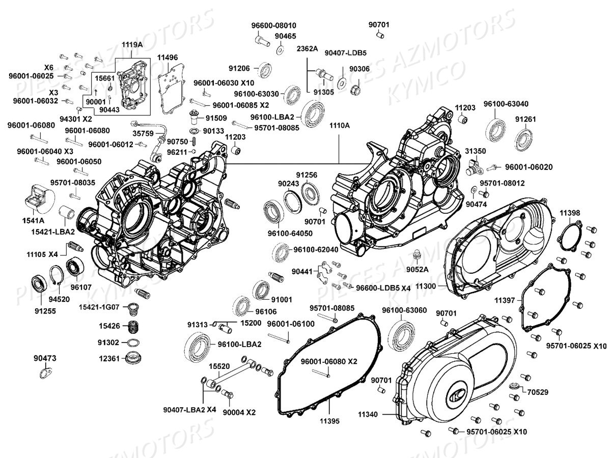 CARTERS_MOTEUR KYMCO Pièces BUGGY KYMCO UXV 700I SPORT 4T EURO2