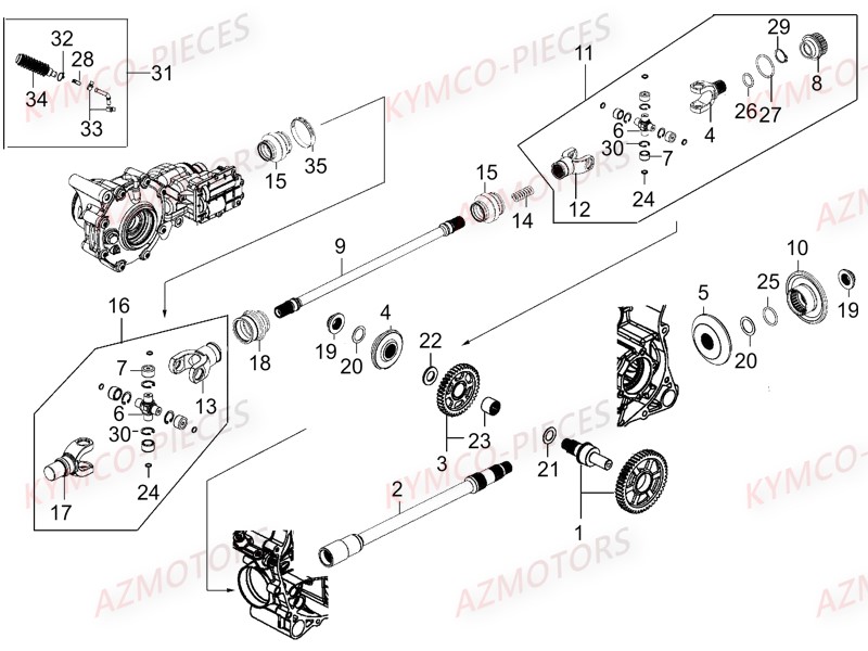 ARBRE_DE_PONT KYMCO Pièces Quad Kymco UXV 700i SPORT EPS