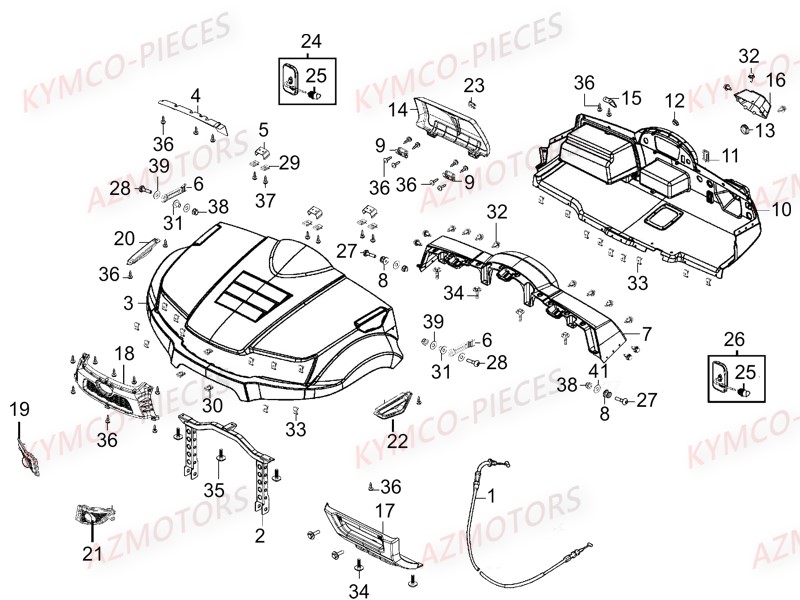 CAPOT PLANCHE DE BORD pour UXV 700I SPORT EPS