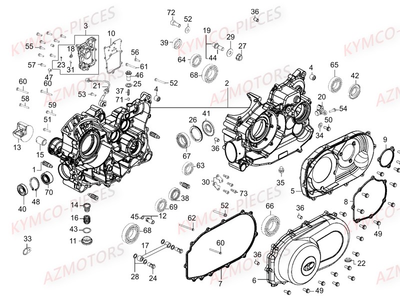 Carter Moteur KYMCO Pièces UXV 700I SPORT EPS 4T EURO2 (UBADCE)