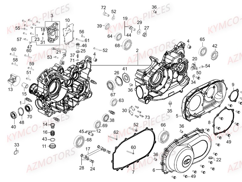 CARTER_MOTEUR KYMCO Pièces Quad Kymco UXV 700i SPORT EPS