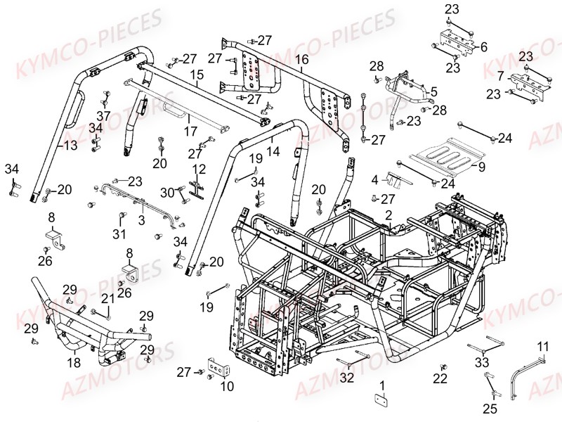 Chassis KYMCO Pièces UXV 700I SPORT EPS 4T EURO2 (UBADCE)