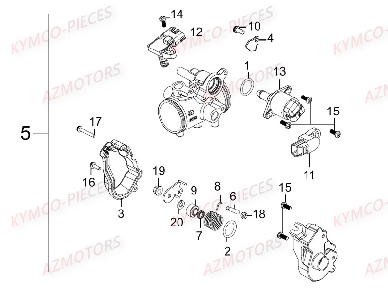 Corps De Papillon KYMCO Pièces UXV 700I SPORT EPS 4T EURO2 (UBADCE)
