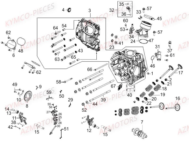 Culasse KYMCO Pièces UXV 700I SPORT EPS 4T EURO2 (UBADCE)