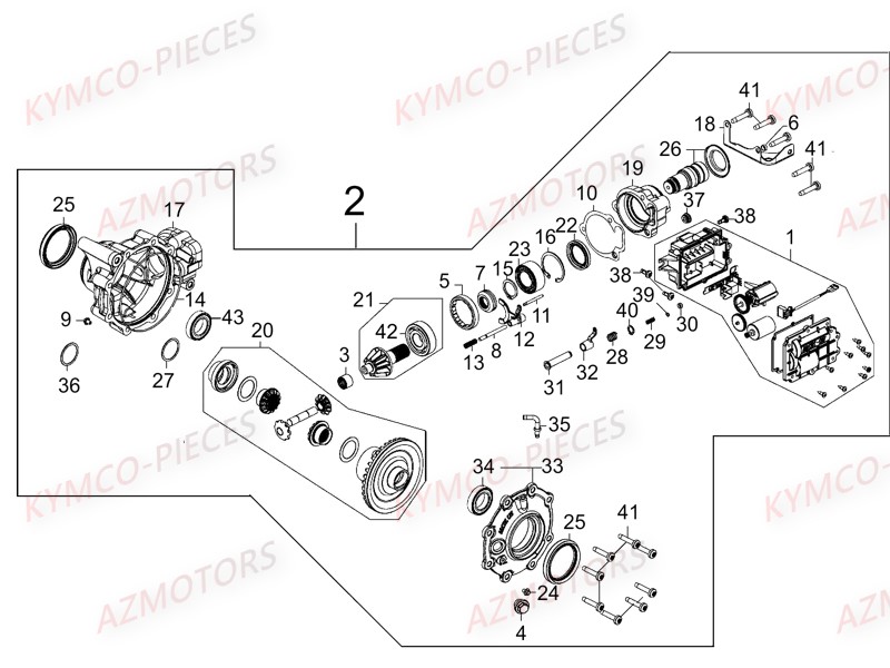 Differentiel Avant KYMCO Pièces UXV 700I SPORT EPS 4T EURO2 (UBADCE)