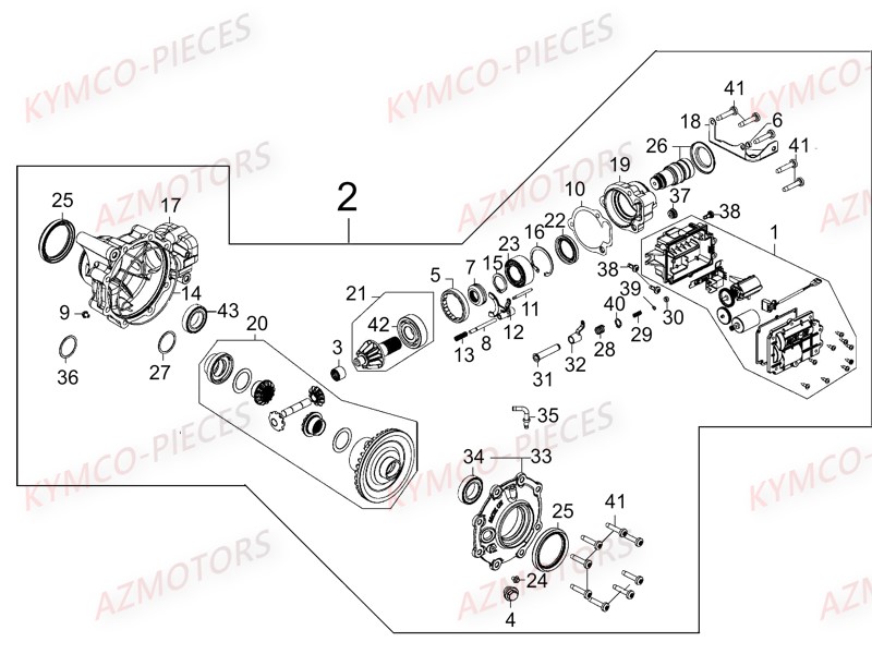 DIFFERENTIEL AVANT KYMCO UXV 700I SPORT EPS