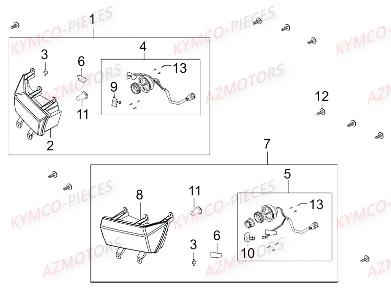 PHARES KYMCO Pièces Quad Kymco UXV 700i SPORT EPS
