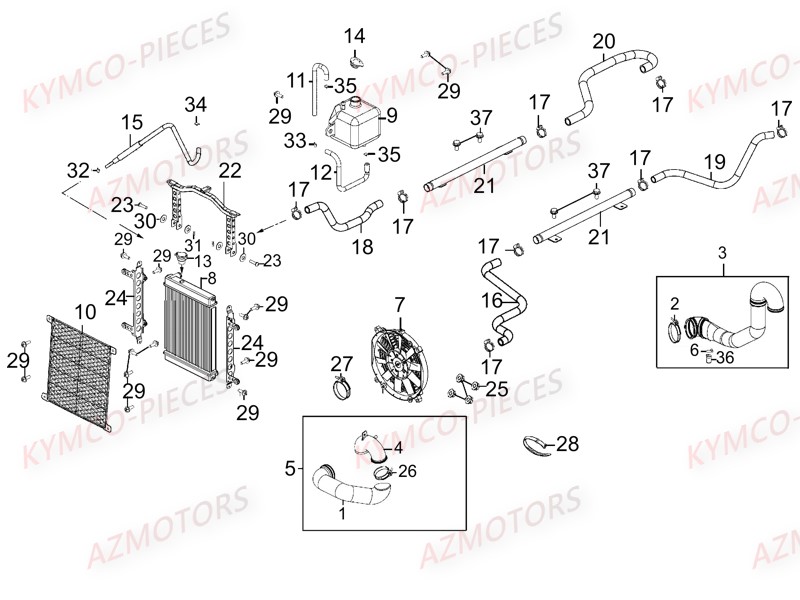 Refroidissement KYMCO Pièces UXV 700I SPORT EPS 4T EURO2 (UBADCE)