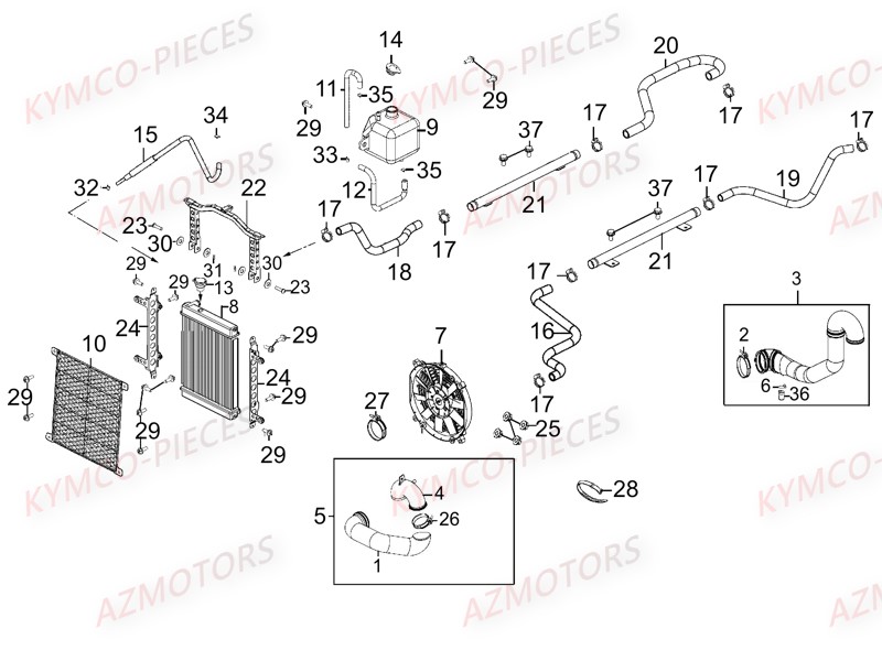 REFROIDISSEMENT KYMCO Pièces Quad Kymco UXV 700i SPORT EPS