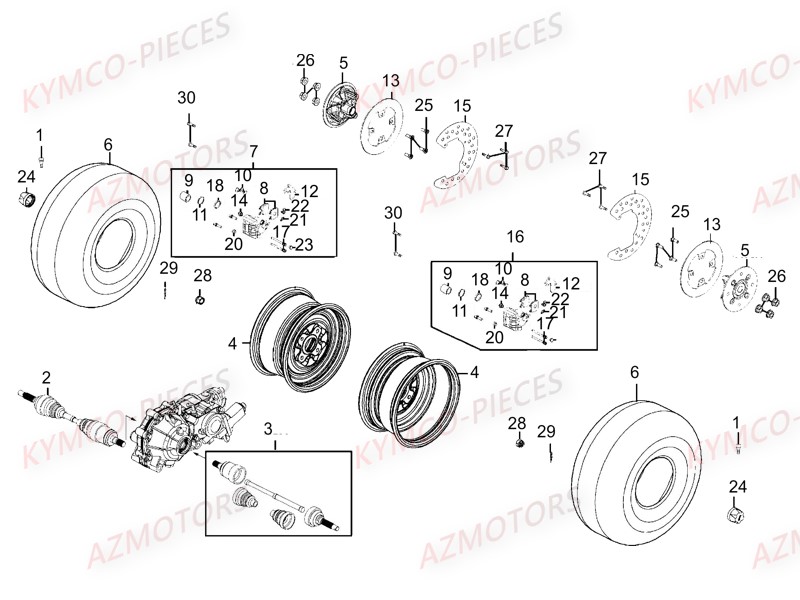 ROUE_AVANT KYMCO Pièces Quad Kymco UXV 700i SPORT EPS