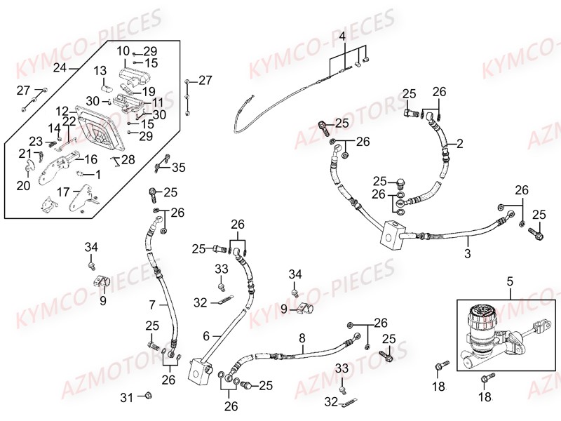 SYSTEME_DE_FREINS KYMCO Pièces Quad Kymco UXV 700i SPORT EPS