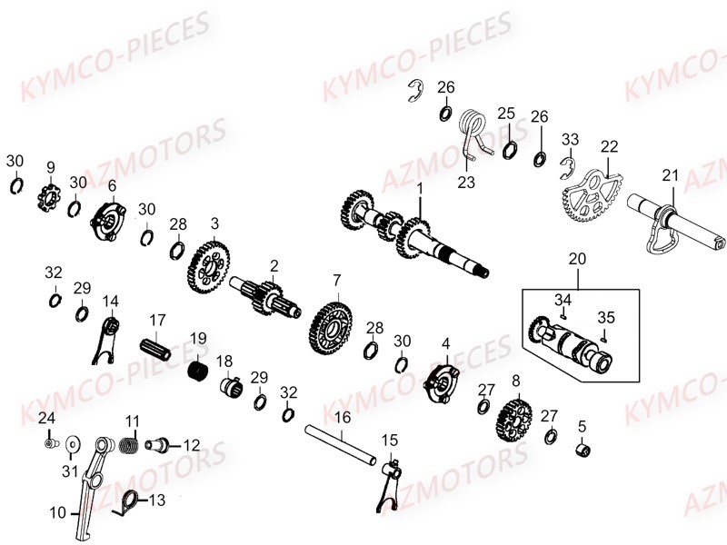 TRANSMISSION PRIMAIRE AZMOTORS UXV 700I SPORT EPS