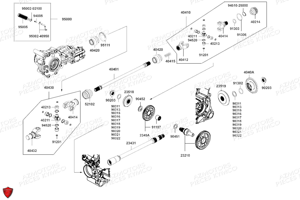 ARBRE_DE_PONT KYMCO Pieces BUGGY KYMCO UXV 700I SPORT EPS T1A (UBADMD)