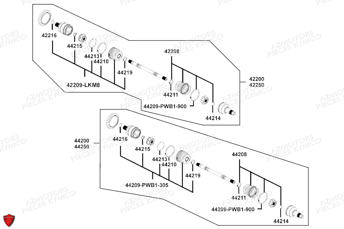 CARDAN_DETAIL KYMCO Pieces BUGGY KYMCO UXV 700I SPORT EPS T1A (UBADMD)