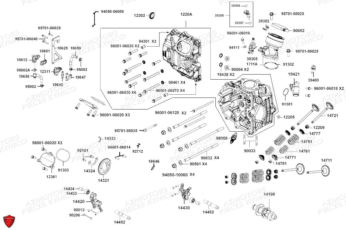 CULASSE KYMCO Pieces BUGGY KYMCO UXV 700I SPORT EPS T1A (UBADMD)