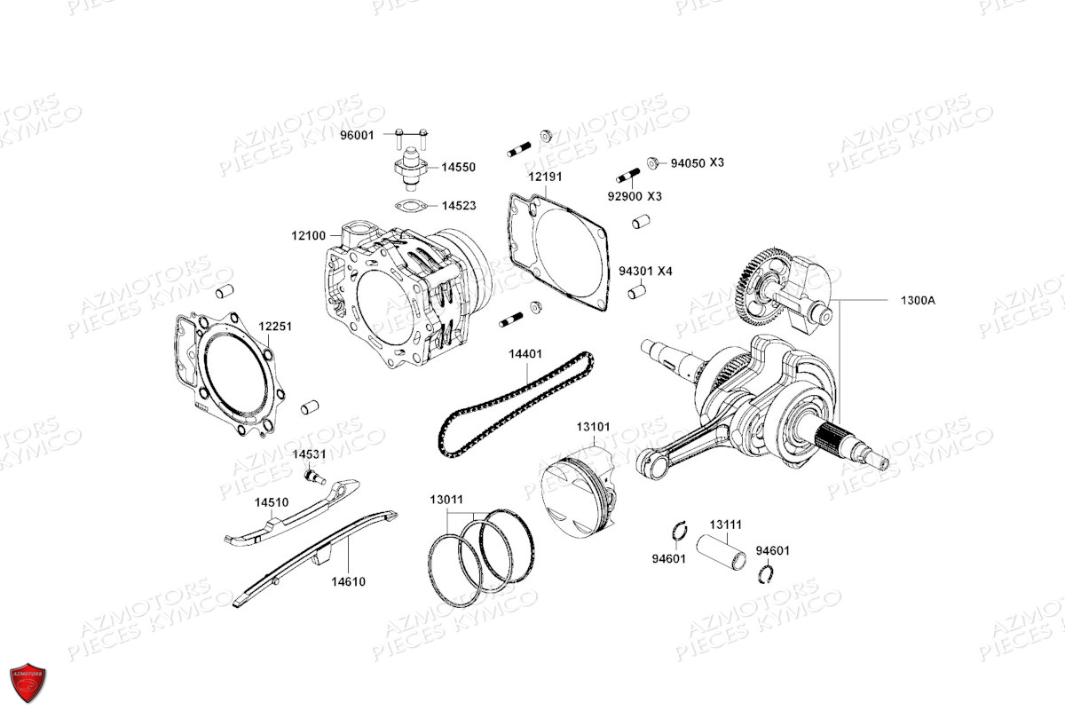 Cylindre Piston KYMCO Pieces KYMCO UXV 700I SPORT EPS T1A (UBADMD)