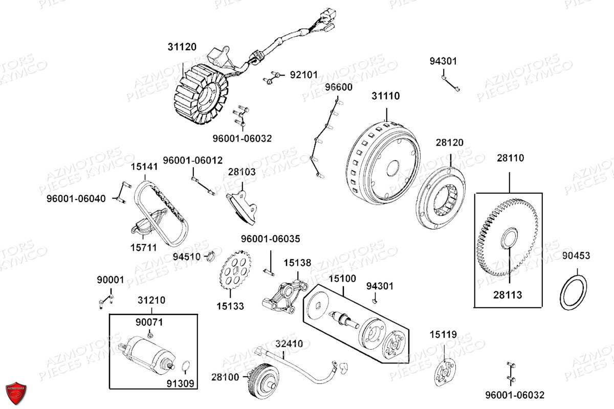 Demarreur Allumage Pompe A Huile KYMCO Pieces KYMCO UXV 700I SPORT EPS T1A (UBADMD)