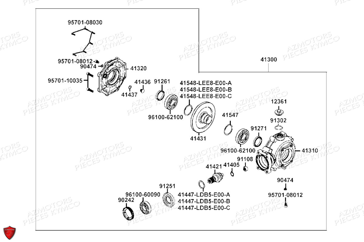 Differentiel Arriere KYMCO Pieces KYMCO UXV 700I SPORT EPS T1A (UBADMD)
