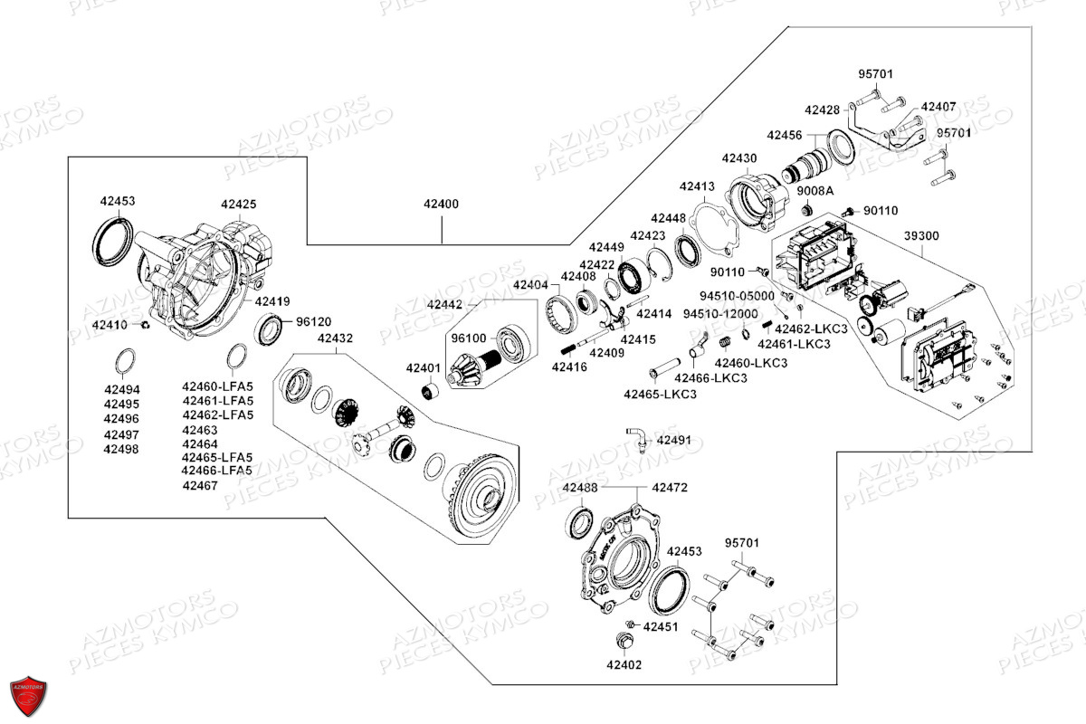 DIFFERENTIEL_AVANT KYMCO Pieces BUGGY KYMCO UXV 700I SPORT EPS T1A (UBADMD)