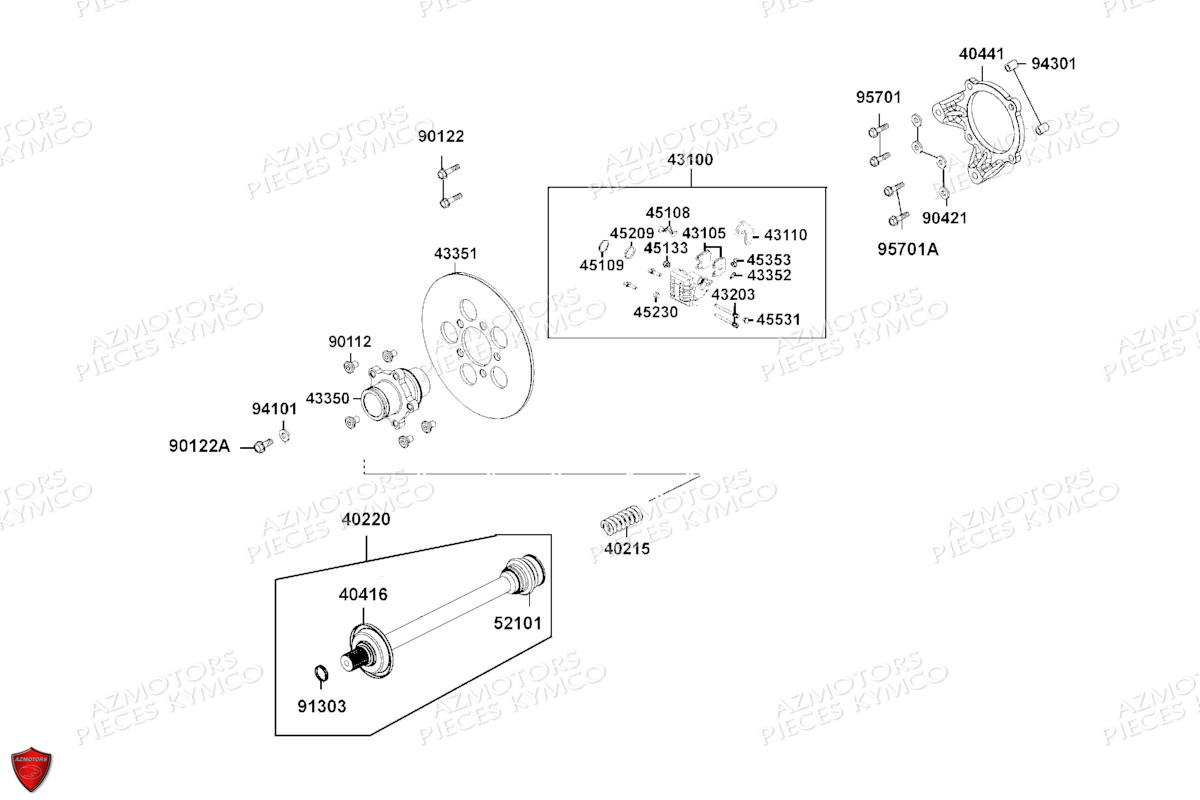 Disque De Freins Arriere KYMCO Pieces KYMCO UXV 700I SPORT EPS T1A (UBADMD)