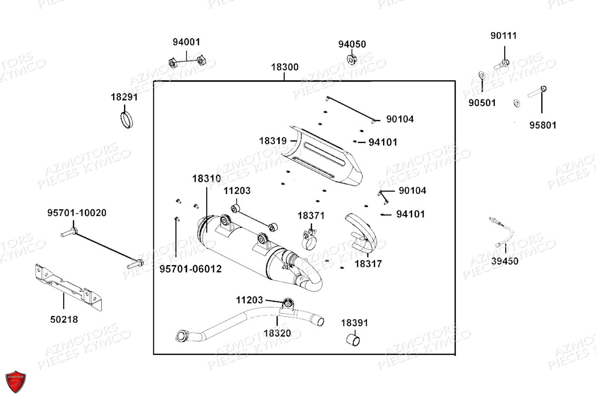Echappement KYMCO Pieces KYMCO UXV 700I SPORT EPS T1A (UBADMD)