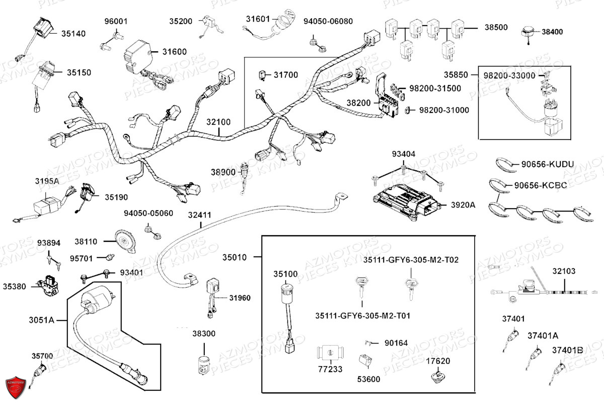 EQUIPEMENT ELECTRIQUE pour UXV 700I SPORT EPS T1A