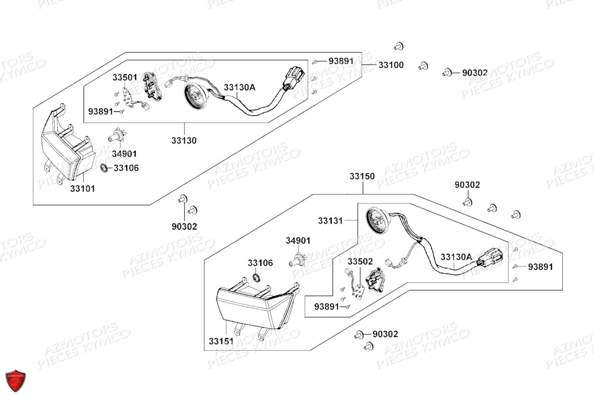 Phares KYMCO Pieces KYMCO UXV 700I SPORT EPS T1A (UBADMD)