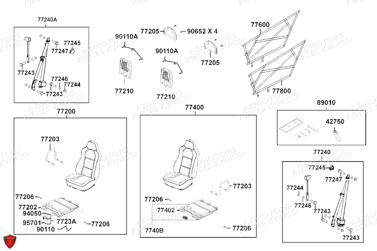 Siege KYMCO Pieces KYMCO UXV 700I SPORT EPS T1A (UBADMD)