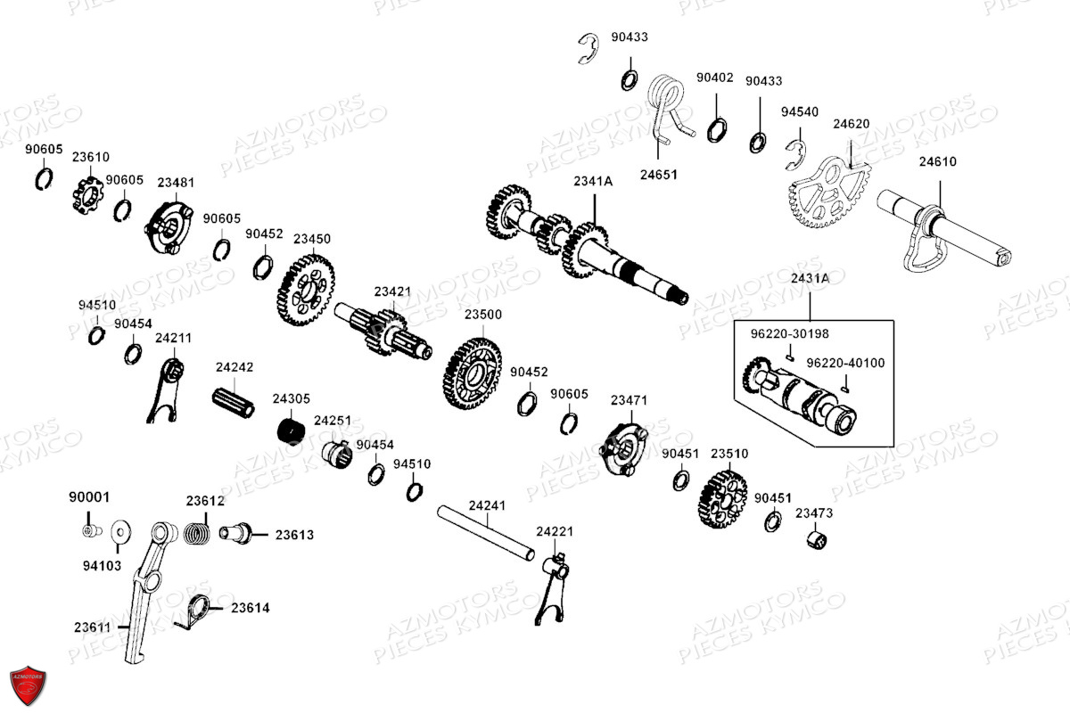 Transmission Primaire KYMCO Pieces KYMCO UXV 700I SPORT EPS T1A (UBADMD)