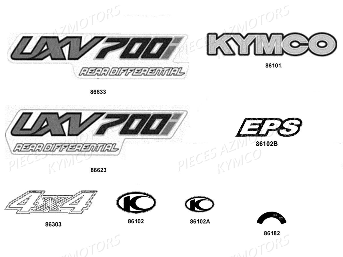 Decors AZMOTORS Pieces KYMCO UXV 700I EPS 4T EURO2 (UBADCD)